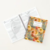 秋水彩フローラパーソナライズされたレシピ ノートブック (内部)