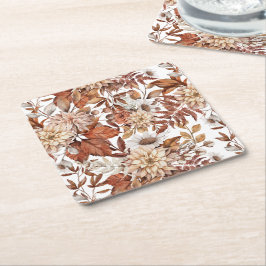 秋水彩フローラベビーシャワー スクエアペーパーコースター