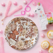 秋水彩フローラベビーシャワー ペーパープレート (パーティー)