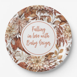 秋水彩フローラベビーシャワー ペーパープレート
