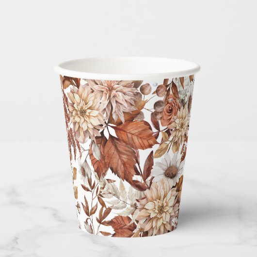 秋水彩フローラベビーシャワー 紙コップ (正面)