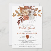 秋水彩フローラホワイトブライダルシャワー 招待状 (正面)