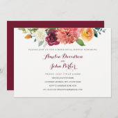 秋水彩フローラ結婚のリハーサルディナー 招待状 (正面/裏面)