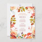 秋水彩フローラ60th Birthday Partyメニュー 招待状 (正面)
