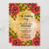 秋水彩フローラ75th誕生日パーティー 招待状 (正面/裏面)