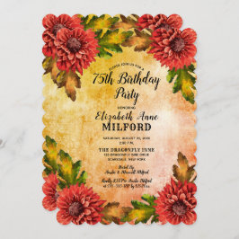 秋水彩フローラ75th誕生日パーティー 招待状