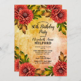 秋水彩フローラ80th誕生日パーティー 招待状