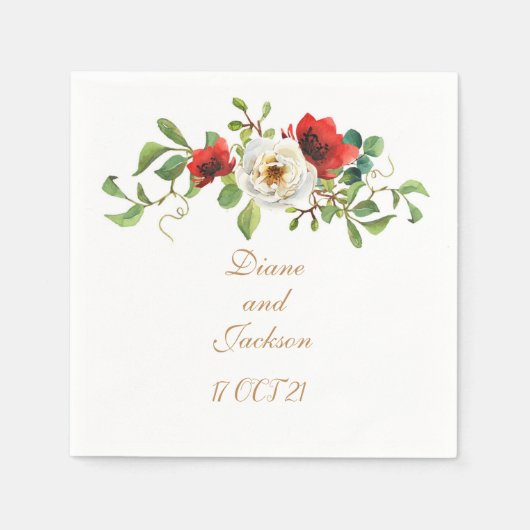 秋水彩フローラ スタンダードカクテルナプキン (正面)