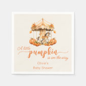 秋水彩ボホ回転木馬カボチャ赤ちゃんシャワー スタンダードカクテルナプキン (正面)