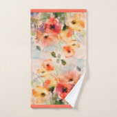 秋水彩ポピー風呂タオルセット バスタオルセット (ハンドタオル)