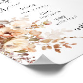 秋水彩ワイルドフラワーフローラミモサバー標識 ポスター (角)