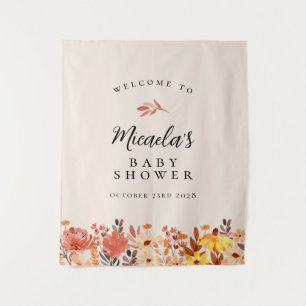 秋水彩ワイルドフラワーベビーシャワーウェルカム タペストリー