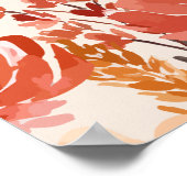 秋水彩ワイルドフラワー誕生日ウェルカムサイン ポスター (角)