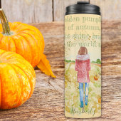 秋水彩女性とカボチャ感動的 タンブラー