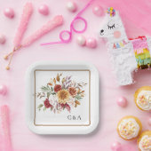 秋水彩植物学 ペーパープレート (パーティー)