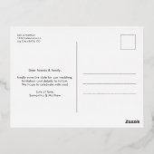 秋水彩植物結婚式保存日 箔招待状ポストカード (裏面)