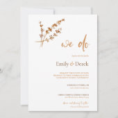 秋水彩焦げオレンジ結婚ズ 招待状 (正面)