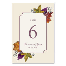 秋水彩秋の葉の重さ テーブルナンバー