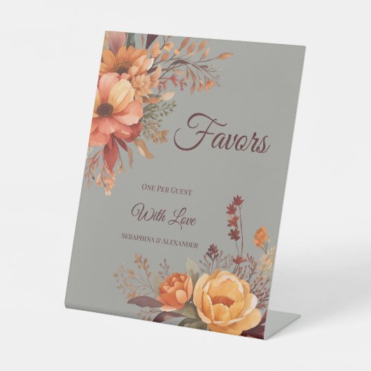 秋水彩素朴フローラ結婚の天板 台座サイン (正面)