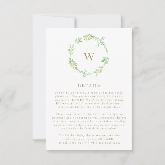 秋水彩緑化リースエンクロージャカード 出欠カード (正面)