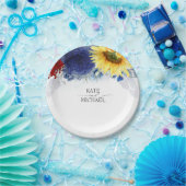 秋水彩花エレガントな結婚式 ペーパープレート (パーティー)