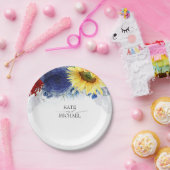 秋水彩花エレガントな結婚式 ペーパープレート (パーティー)