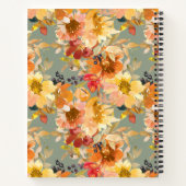 秋水彩花パーソナライズされた柄  ノートブック (裏面)