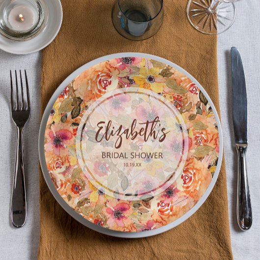 秋水彩花ブライダルシャワー ペーパープレート