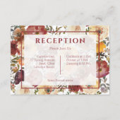 秋水彩花束結婚式レセプションカード エンクロージャーカード (正面)