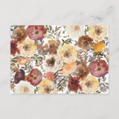 秋水彩花束結婚式レセプションカード エンクロージャーカード (裏面)