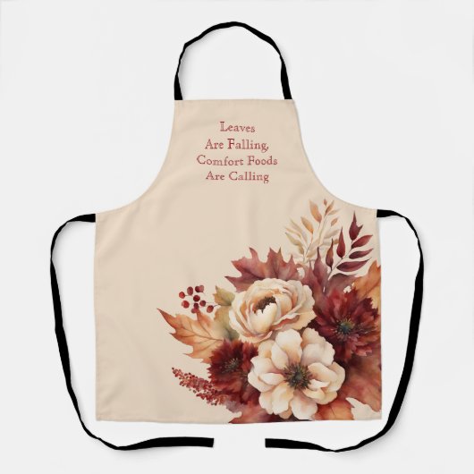 秋水彩花 – クリームと赤 –  エプロン (正面)