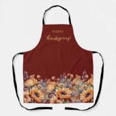 秋水彩花 – ワインカラー エプロン (正面)