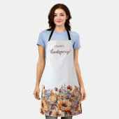 秋水彩花 – 白色 エプロン (着用した状態)