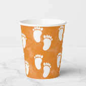 秋水彩赤ちゃんシャワー足跡パターン 紙コップ (左)