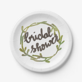 秋水彩離れ緑結婚の ペーパープレート