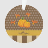 秋水玉模様カボチャと家族の名前クリスマス オーナメント (正面)