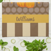 秋水玉模様カボチャ名付き キッチンタオル (折り畳み)