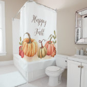 秋水色カボチャとカスタマイズ可能文字 シャワーカーテン (インサイチュ)