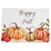 秋水色カボチャとカスタマイズ可能文字 ラージペーパーバッグ (正面)