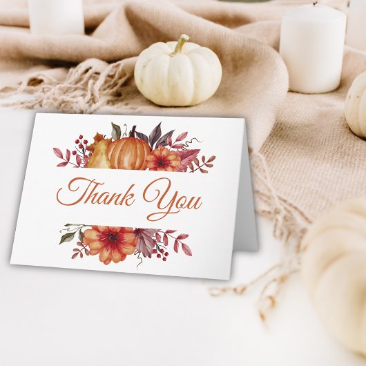 秋水色カボチャ赤ちゃんシャワーサンキューカード カード