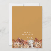 秋水色フローラオン金ゴールド結婚ズ 招待状 (裏面)