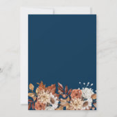 秋水色フローラネイビーブルーサプライズパーティー 招待状 (裏面)