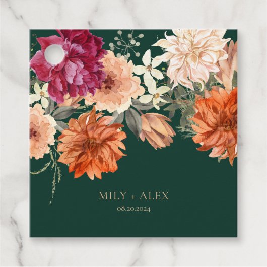 秋水色フローラ秋の結婚式 フェイバータグ (正面)