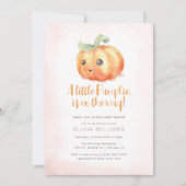 秋水色リトルカボチャ女の子ベビーシャワー 招待状 (正面)