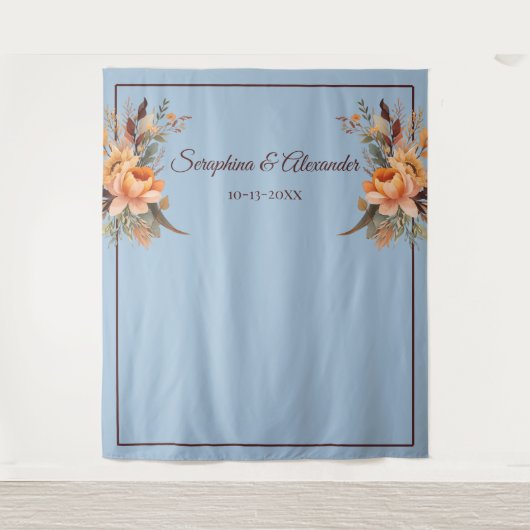 秋水色素朴フローラ結婚の背景 タペストリー (正面)