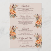 秋水色素朴フローラ結婚メニュー メニュー (裏面)