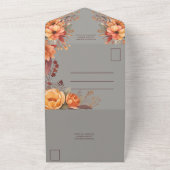 秋水色素朴フローラ結婚 オールインワン招待状 (外側)