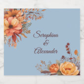 秋水色素朴フローラ結婚 スパークリングワインラベル (シングルラベル)