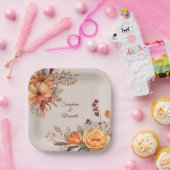 秋水色素朴フローラ結婚 ペーパープレート (パーティー)