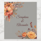 秋水色素朴フローラ結婚 ワインラベル (シングルラベル)